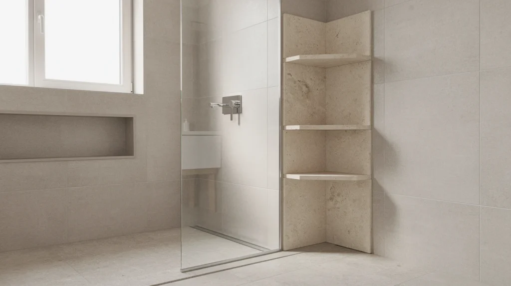 etagere angle salle de bain