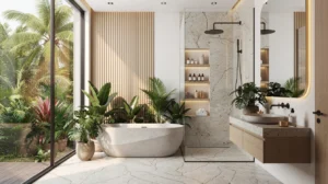 modèles salle de bain tropicale