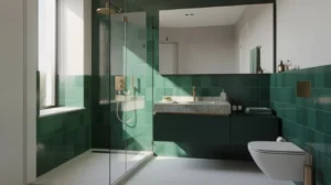 salle de bain vert emeraude